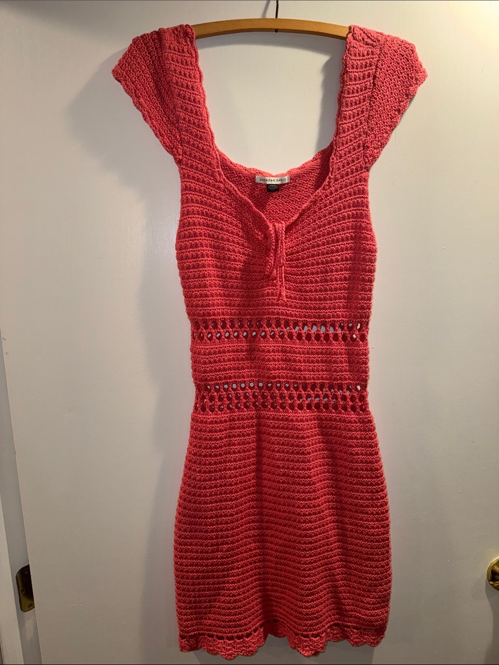 American Eagle crochet knit mini dress